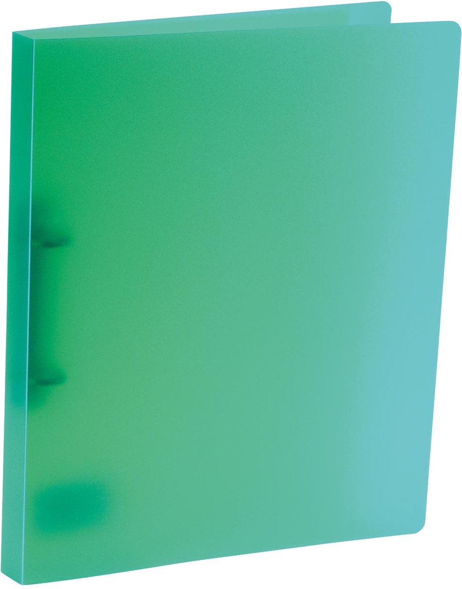 Bronyl ringmap, voor ft A4, uit PP, 2 D-ringen van 15 mm, transparant groen 16 stuks
