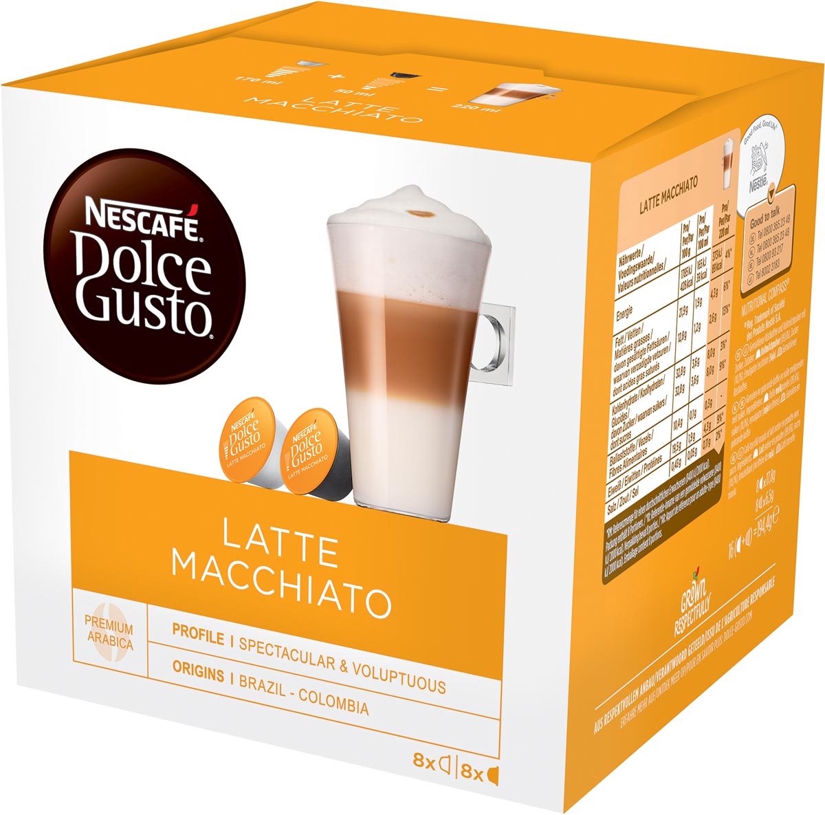 Multipack Nescafé Dolce Gusto koffiecapsules, Latte Macchiato, 6 pakken 16 stuks