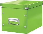 Leitz WOW Click & Store Cube Middelgrote Kartonnen Opbergdoos met Deksel- 26 x 24 x 26 Cm (BxHxD) - Groen