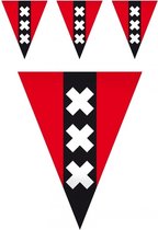 2x ligne de drapeau d'Amsterdam 10 mètres 20 drapeaux - drapeau d'Amsterdam - armoiries d'Amsterdam - décorations / décorations sur le thème de la fête