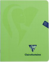 Clairefontaine schrift mimesys voor ft A5, 72 bladzijden, kaft in PP, geruit 5 mm, geassorteerde kleuren 10 stuks