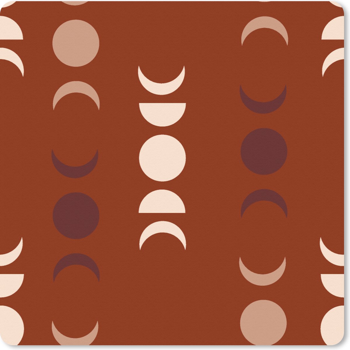 Muismat XXL 50x50 cm - Bureau onderlegger - Bureau mat Maan - Rood - Patroon - Bureaumat - Gaming mousepad xl - Bureaulegger groot - Computer deskmat