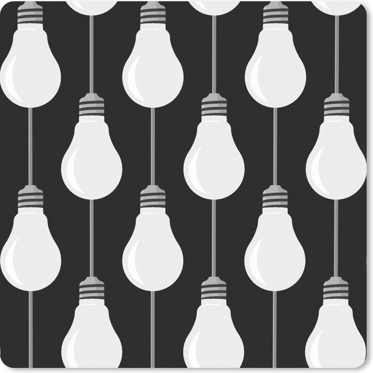 Muismat XXL 80x80 cm - Bureau onderlegger - Bureau mat Gloeilampen - Licht - Patronen - Bureaumat - Gaming mousepad xl - Bureaulegger groot - Computer deskmat