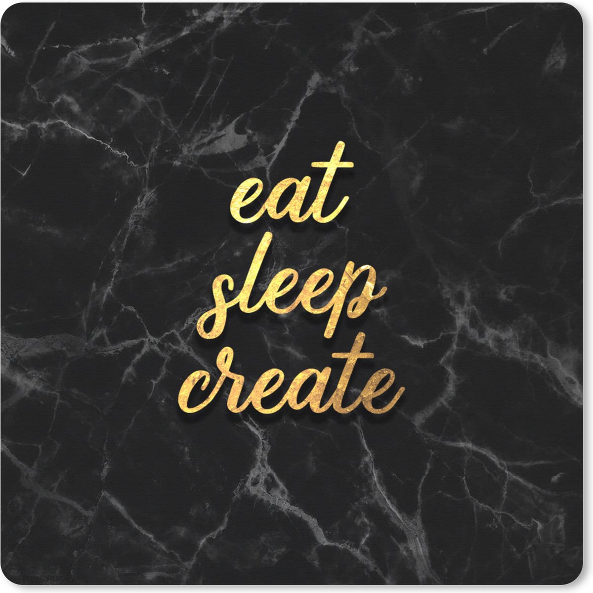 Muismat XXL 80x80 cm - Bureau onderlegger - Bureau mat Quote - Sleep - Goud - Marmer print - Bureaumat - Gaming mousepad xl - Bureaulegger groot - Computer deskmat