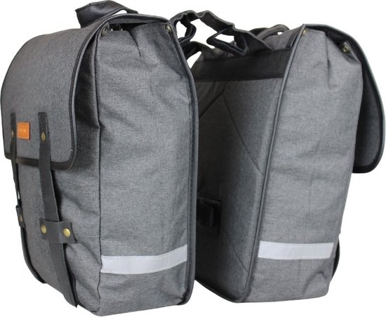 Dubbele fietstas grijs/zwart - Kleine fietstas dubbel - Fietstassen Waterdicht - 23 liter - Fluorescerend - Stevige fietstas van Willex — afbeelding 5