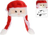 Pluche kerstmannen mutsen/kerstmutsen met muziek/geluid 60 cm - Kersthoeden/kerstmutsen
