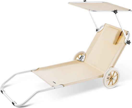 relaxdays Chariot de plage pliable - petit modèle - chaise de