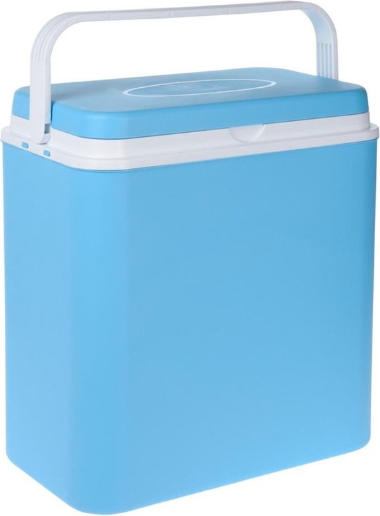 Koelbox lichtblauw 24 liter 39 x 25 x 38 cm incl. 2 koelelementen van Merkloos — afbeelding 2