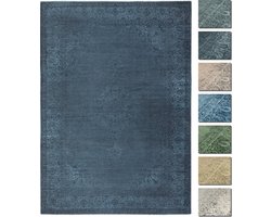Kelim Vintage Vloerkleed - Blauw 120 X 160 cm - Premium Laagpolig Woonkamer Tapijt - Anti-Slip, Machinewasbaar & Super Zacht