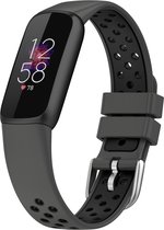 By Qubix - Geschikt voor fitbit luxe bandje - Siliconen sportbandje - Maat: Large - Zwart Smartwatchbandje horlogeband polsband Armband Strap Band