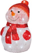 Kerstverlichting Led figuren voor buiten sneeuwpop 25 x 25 x 35 cm met 40 lampjes helder wit - Verlichte figuren - sneeuwpoppen