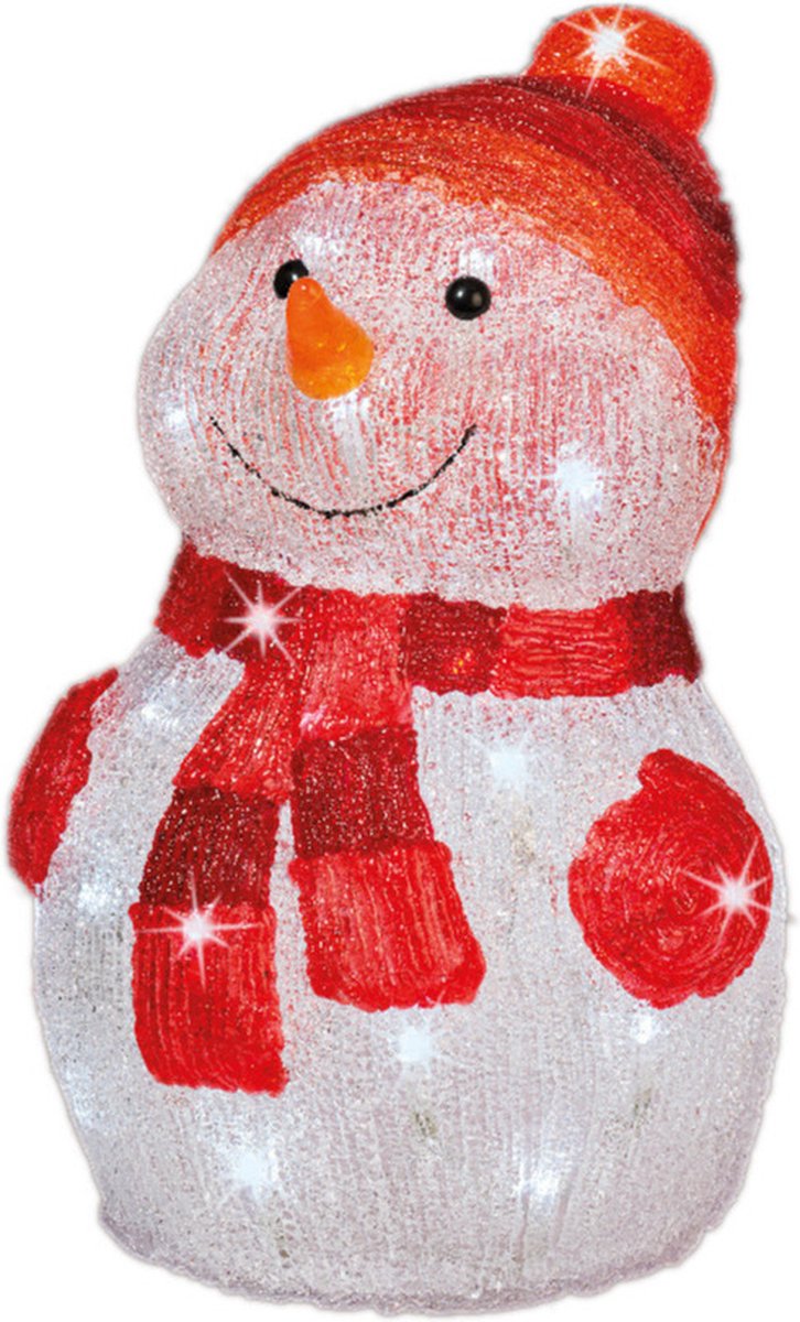 Kerstverlichting Led figuren voor buiten sneeuwpop 25 x 25 x 35 cm met 40 lampjes...