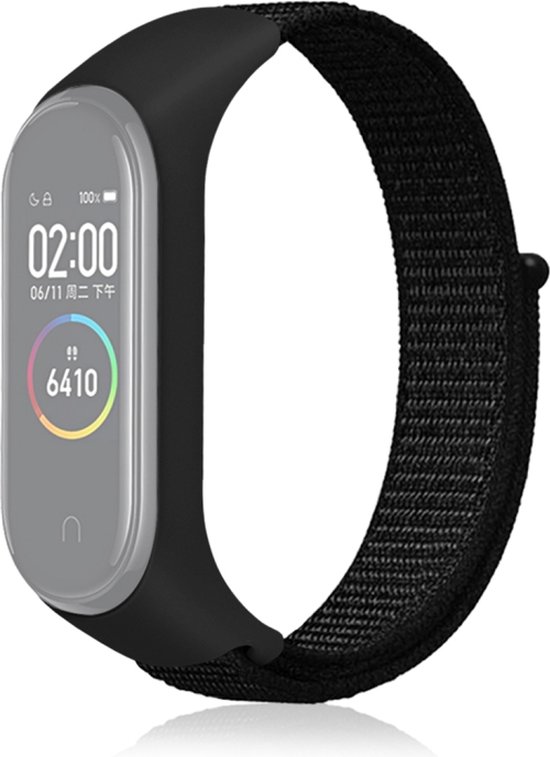 Foto: Nylon bandje zwart geschikt voor xiaomi mi band 3 mi band 4