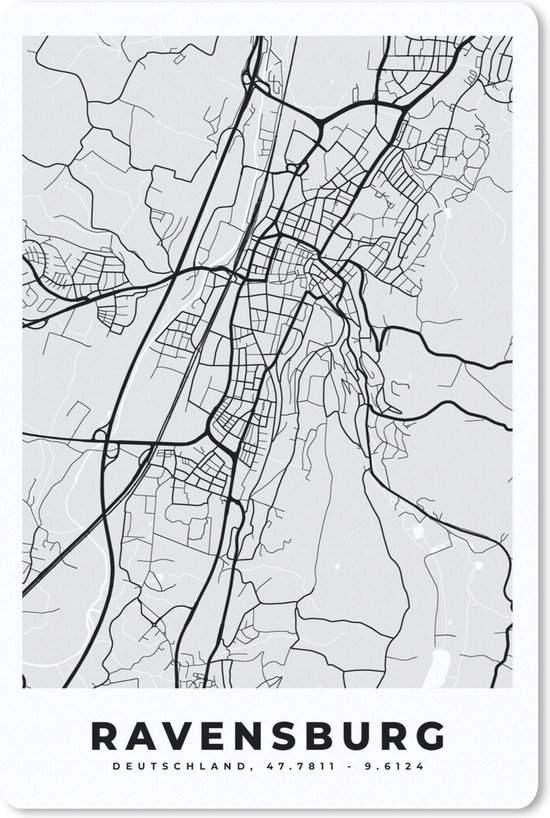 Bureau onderlegger 40x60 cm - Muismat Plattegrond - Duitsland - Ravenburg - Kaart - Stadskaart - Bureaulegger xl - Desk mat beschermer - Computer muismatten - Stadskaart