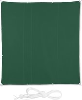 Relaxdays schaduwdoek - vierkant - polyester - zonnezeil - ophangogen - tuindoek - groen - 5 x 5 m