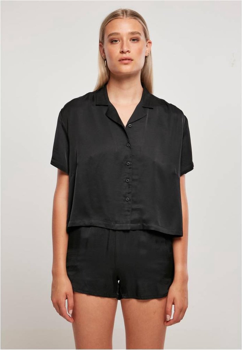 Urban Classics Viscose Satin Resort Blouse XS Zwart