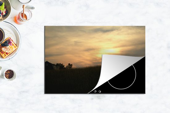KitchenYeah® Inductie beschermer 81x52 cm - Paarden - Zonsondergang - Natuur - Kookplaataccessoires - Afdekplaat voor kookplaat - Inductiebeschermer - Inductiemat - Inductieplaat mat