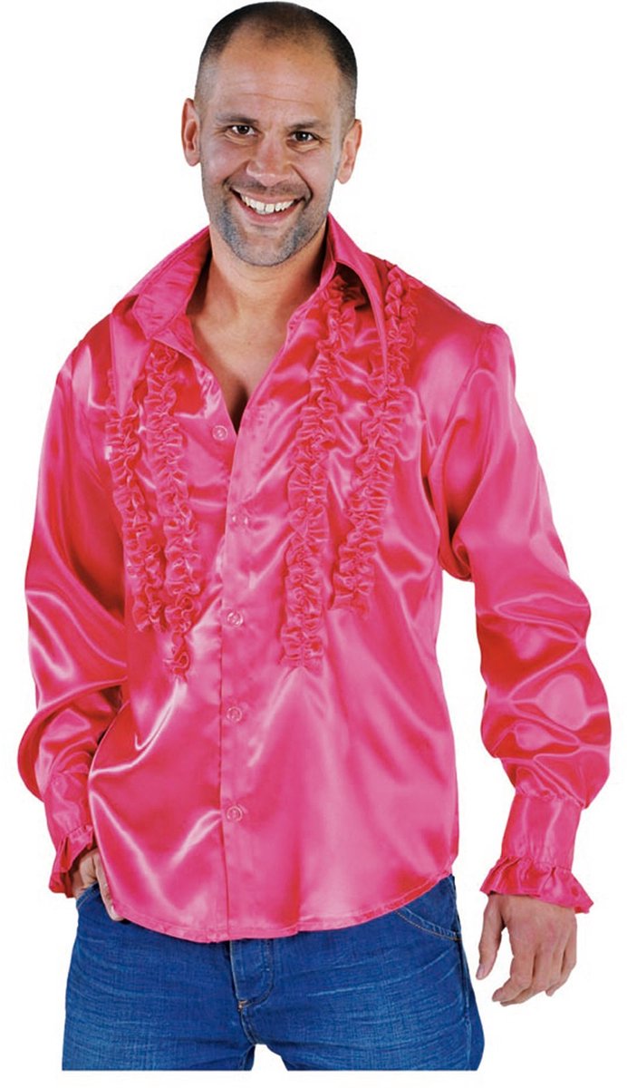 Magic By Freddy Verkleedblouse Rouches Heren Donkerroze Mt Xxl