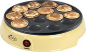 Bestron poffertjesmaker in retro-design, electrisch poffertjes apparaat met antiaanbaklaag & indicatielampje, Sweet Dreams, 800 W, kleur: geel