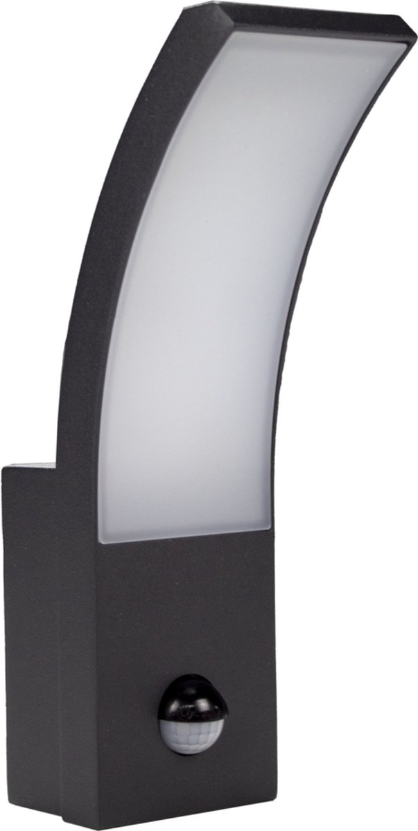 LED Wandlamp met sensor | 9W | Curve | IP54 | 4000K - Naturel wit