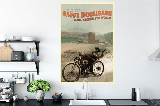 Muurstickers - Sticker Folie - Mancave - Motor - Vintage - Quote - 80x120 cm - Plakfolie - Muurstickers Kinderkamer - Zelfklevend Behang - Zelfklevend behangpapier - Stickerfolie