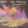 Albumhoes met abstracte pastelkleuren in roze, geel en blauw. Titel: Allan Pettersson Symphonies 8 & 10. Norrköping Symphony Orchestra Leif Segerstam.