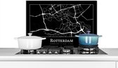 Spatscherm Keuken - Kookplaat Achterwand - Spatwand Fornuis - 60x40 cm - Rotterdam - Kaart - Stadskaart - Plattegrond - Aluminium - Wanddecoratie - Muurbeschermer - Hittebestendig