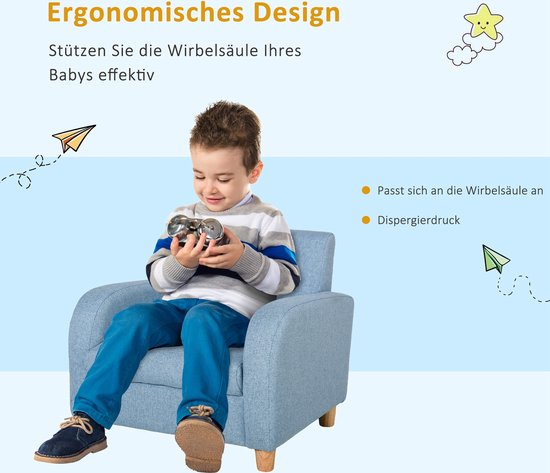 HOMCOM Kinderfauteuil met houten poten 310-043 van HOMCOM — afbeelding 2