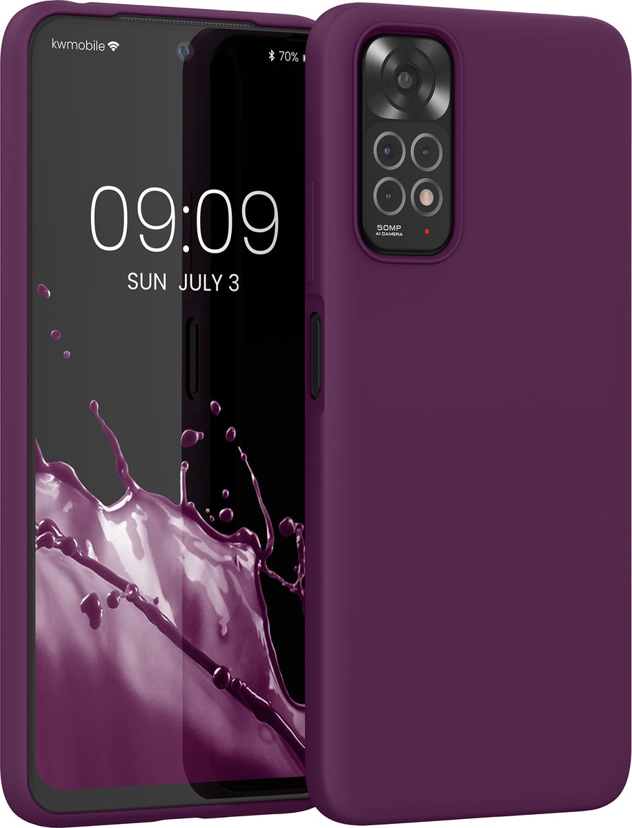Coque TPU Pour Xiaomi Mi 10 Lite (5G) - Protection Caméra Renforcée - Couleur Bordeaux Violet - Antidérapante, Mince - 8