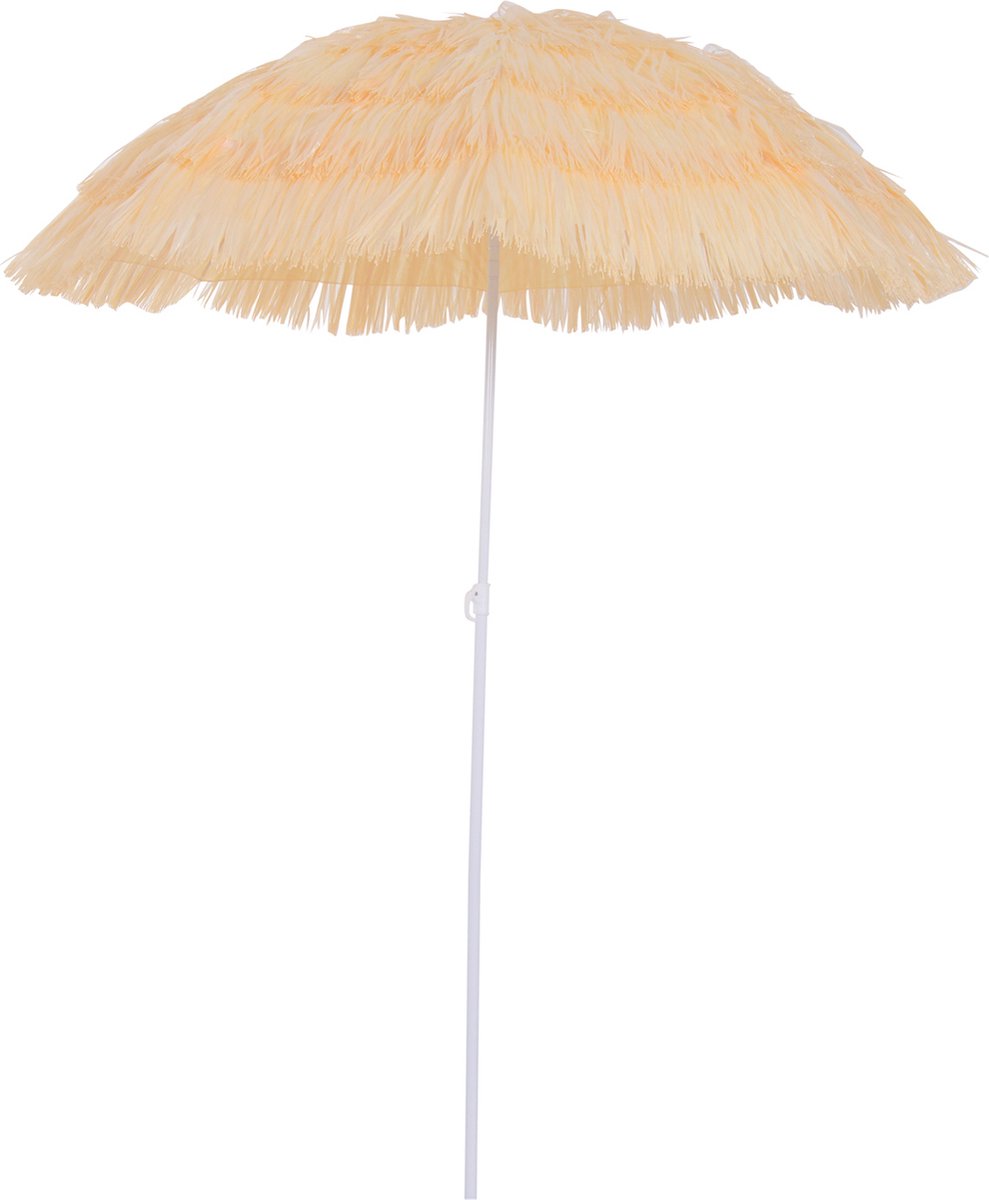 Outsunny Zonnescherm strandscherm party tuinscherm Hawaii-parasol 160 cm 2 kleuren TN-XZCV-GM2R