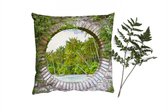 Coussins décoratifs - Oreillers Salon - 60x60 cm - Traversant - Palmier - Tropical - Plage - mer