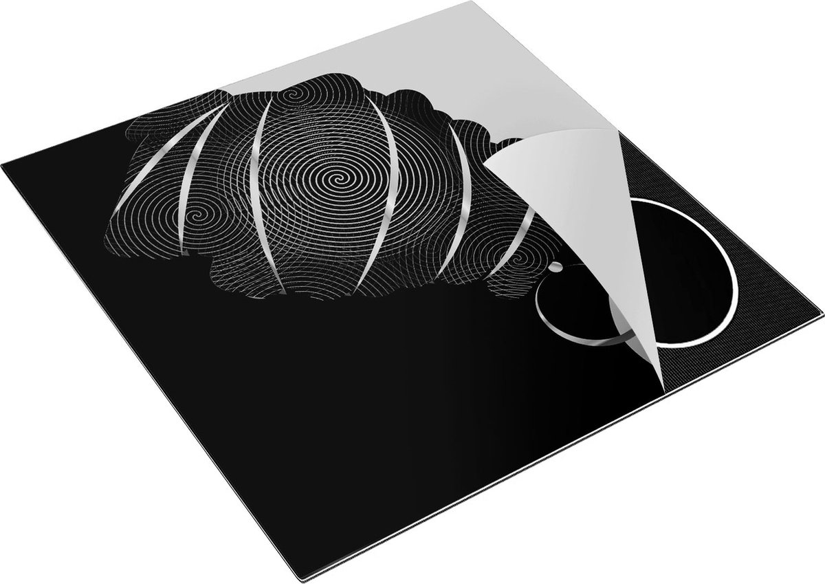 Chefcare Inductie Beschermer Afrikaanse Vrouw met een Tulband - Zwart Wit - 78x78 cm - Afdekplaat Inductie - Kookplaat Beschermer - Inductie Mat