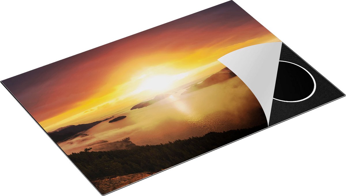 Chefcare Inductie Beschermer Zonsondergang in de Bergen met Wolken - 76x51,5 cm - Afdekplaat Inductie - Kookplaat Beschermer - Inductie Mat