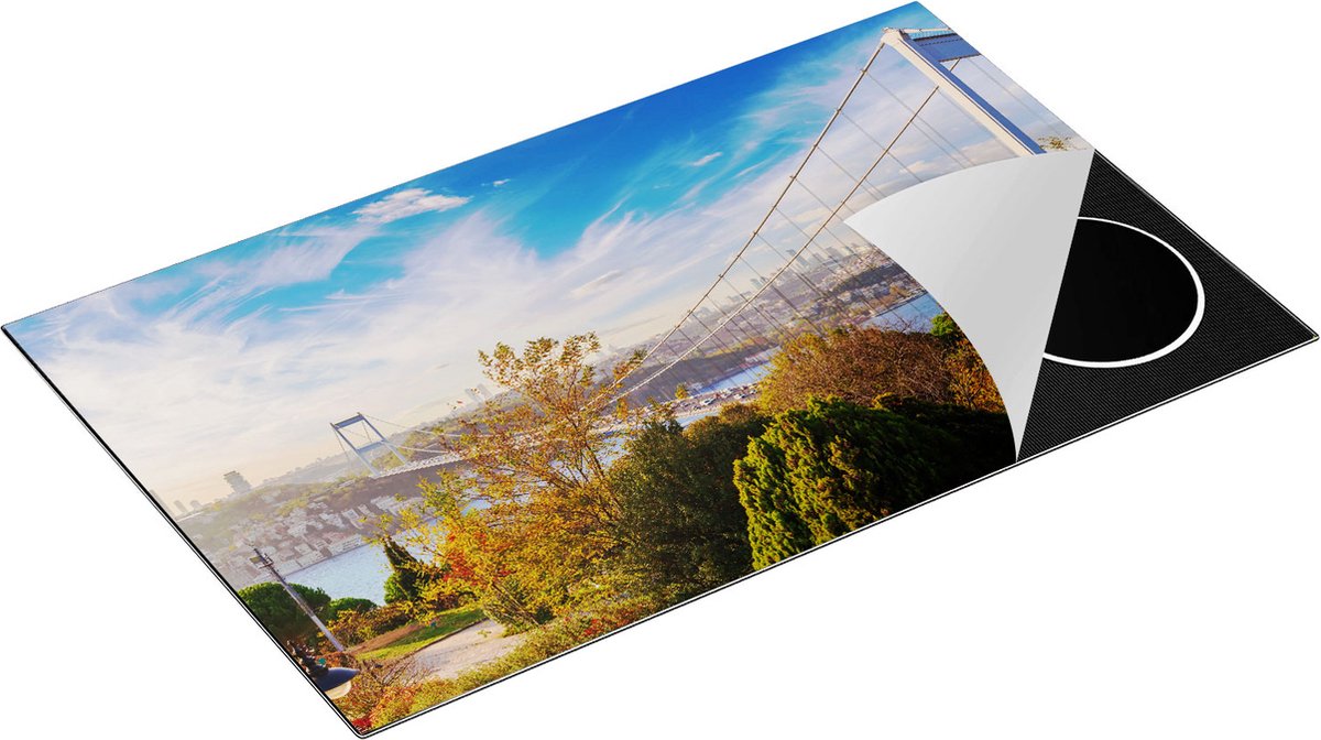 Chefcare Inductie Beschermer Bosphorus Brug in Instanbul - 85x52 cm - Afdekplaat Inductie - Kookplaat Beschermer - Inductie Mat