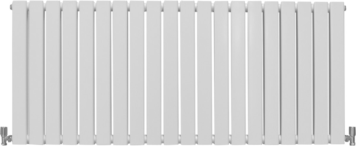 Design Radiator Sierradiator Verwarming - Wit - 600 mm x 1400 mm - Inclusief Schoonmaakborstel + Bevestigingsset - Plat Horizontaal