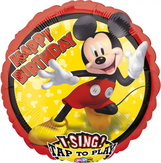 folieballon Mickey Mouse 71 cm rood/geel