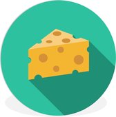 WallCircle - Wall Circle - Wall Circle Indoor - Illustration fromage fond vert - 90x90 cm - Décoration murale - Peintures ronds