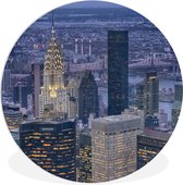 WallCircle - Wandcirkel ⌀ 30 - Appartement - Licht - New York - Ronde schilderijen woonkamer - Wandbord rond - Muurdecoratie cirkel - Kamer decoratie binnen - Wanddecoratie muurcirkel - Woonaccessoires