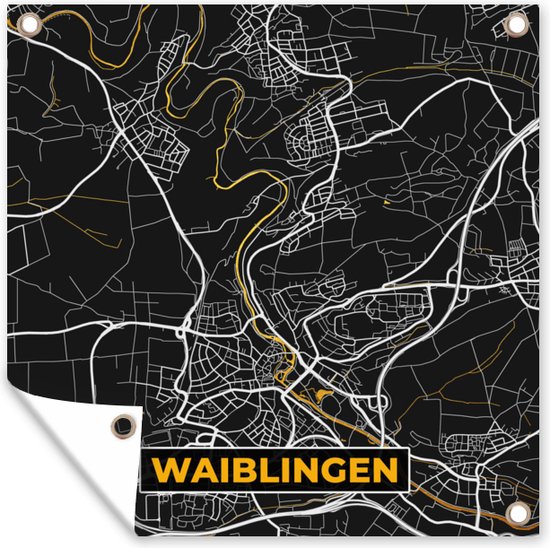Waiblingen Map Tuindoek Plattegrond – Waiblingen – Goud – Stadskaart – Kaart ...