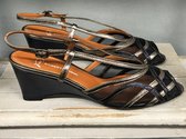 Finest Figini - Pumps / Sandalen - Blauw - Zomer schoenen - Maat 37 - leren - schoenen - sleehak - FF