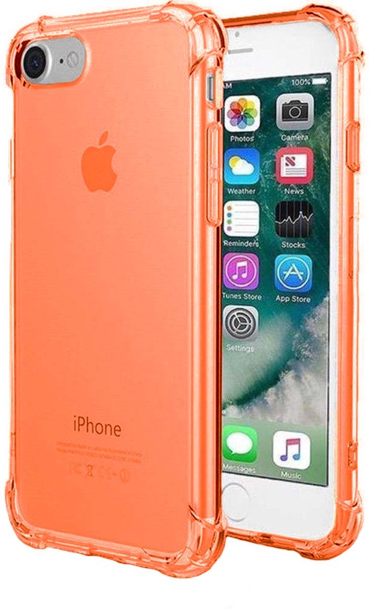 Smartphonica iPhone 6/6s transparant siliconen hoesje - Oranje geschikt voor iPhone 6/6s