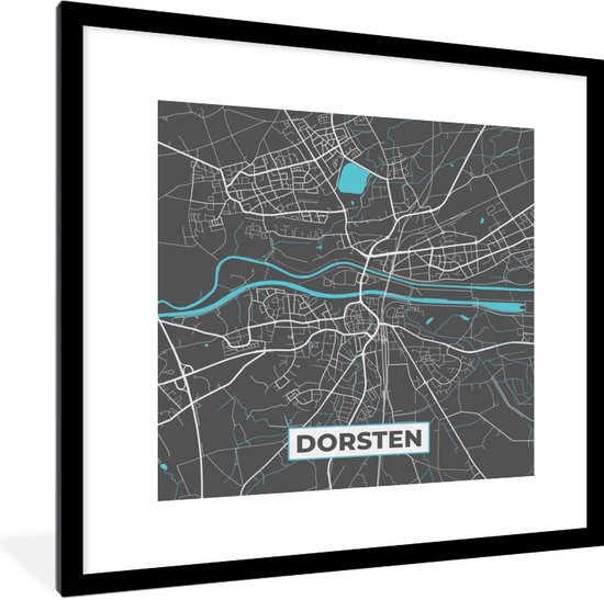 Fotolijst Incl Poster Duitsland Blauw Dorsten Stadskaart Kaart Bol Com