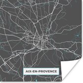 Poster Frankrijk - Aix-en-Provence - Stadskaart - Kaart - Plattegrond - 50x50 cm