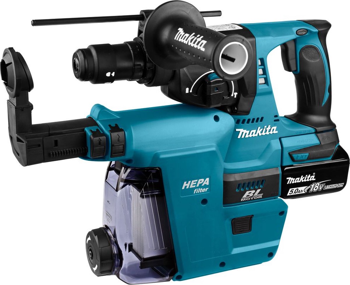 Makita DHR243RTJW: 18V combihamer met stofafzuiging thumbnail 6