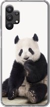 Geschikt voor Samsung Galaxy A32 5G hoesje - Panda - Dieren - Kinderen - Jongens - Meisjes - Pandabeer - Siliconen Telefoonhoesje