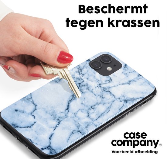 Case Company® - Hoesje geschikt voor Samsung Galaxy A12 hoesje - Blauw marmer - Soft Cover Telefoonhoesje - Bescherming aan alle Kanten en Schermrand