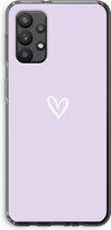 Case Company® - Hoesje geschikt voor Samsung Galaxy A32 4G hoesje - Klein hartje paars - Soft Cover Telefoonhoesje - Bescherming aan alle Kanten en Schermrand