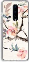 Case Company® - Hoesje geschikt voor OnePlus 8 hoesje - Japanse bloemen - Soft Cover Telefoonhoesje - Bescherming aan alle Kanten en Schermrand