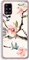 Case Company® - Hoesje geschikt voor Samsung Galaxy A51 5G hoesje - Japanse bloemen - Soft Cover Telefoonhoesje - Bescherming aan alle Kanten en Schermrand