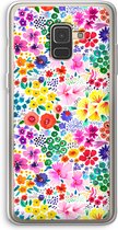 Case Company® - Hoesje geschikt voor Samsung Galaxy A8 (2018) hoesje - Little Flowers - Soft Cover Telefoonhoesje - Bescherming aan alle Kanten en Schermrand